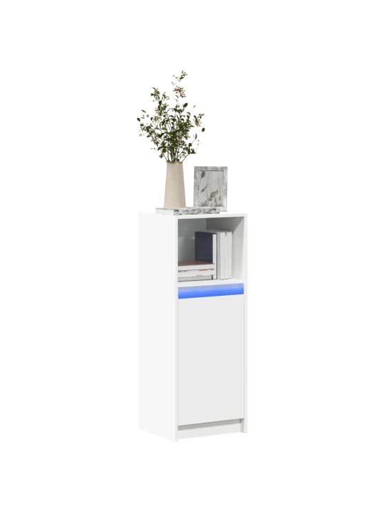 Příborník LED bílý 38 x 34 x 100 cm kompozitní dřevo