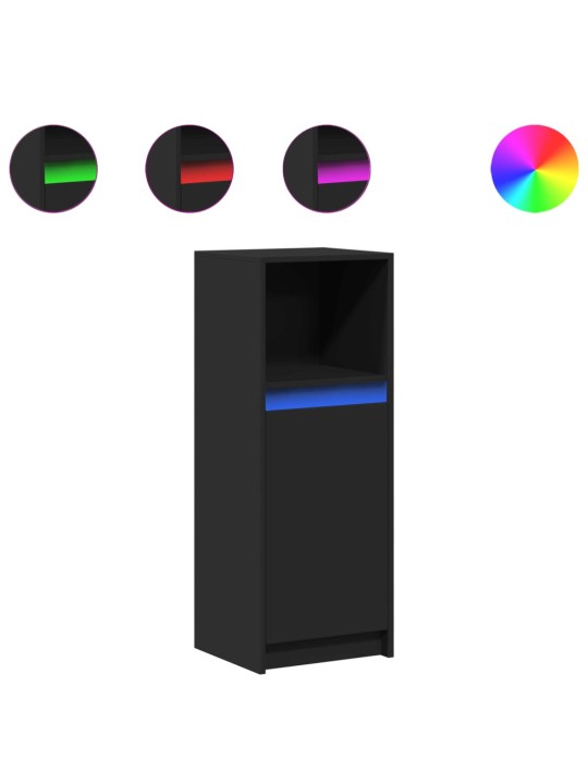 Příborník LED černý 38 x 34 x 100 cm kompozitní dřevo