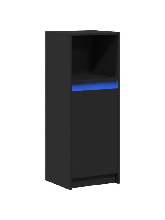 Příborník LED černý 38 x 34 x 100 cm kompozitní dřevo