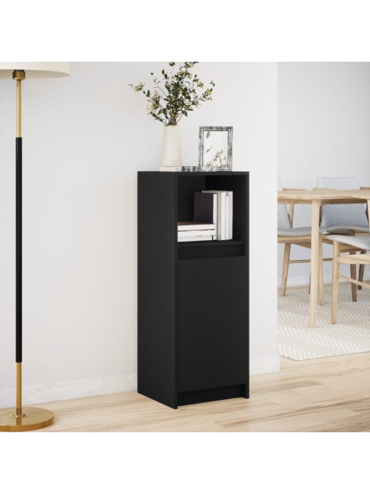 Příborník LED černý 38 x 34 x 100 cm kompozitní dřevo