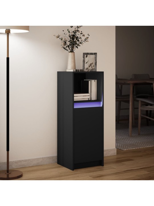 Příborník LED černý 38 x 34 x 100 cm kompozitní dřevo