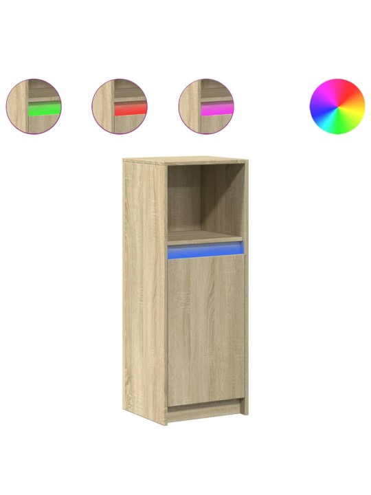 Příborník LED dub sonoma 38 x 34 x 100 cm kompozitní dřevo