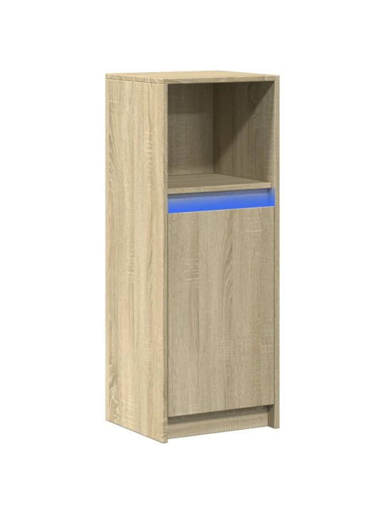 Příborník LED dub sonoma 38 x 34 x 100 cm kompozitní dřevo