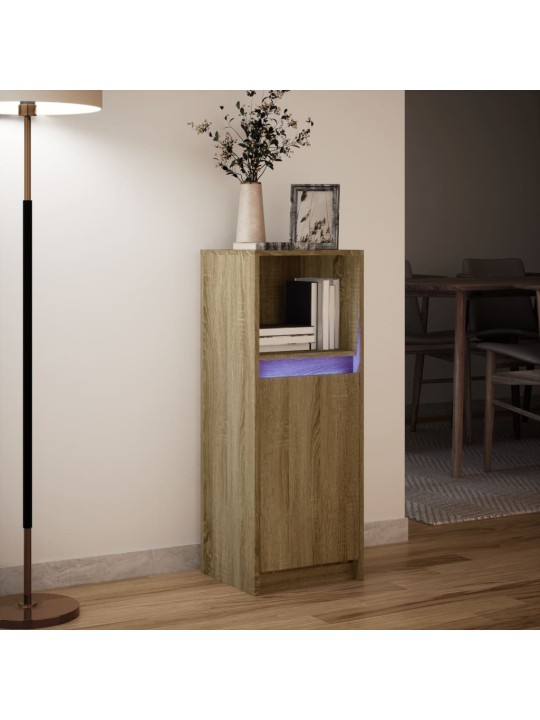 Příborník LED dub sonoma 38 x 34 x 100 cm kompozitní dřevo