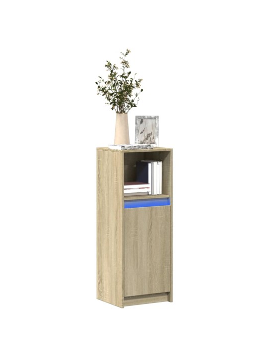 Příborník LED dub sonoma 38 x 34 x 100 cm kompozitní dřevo
