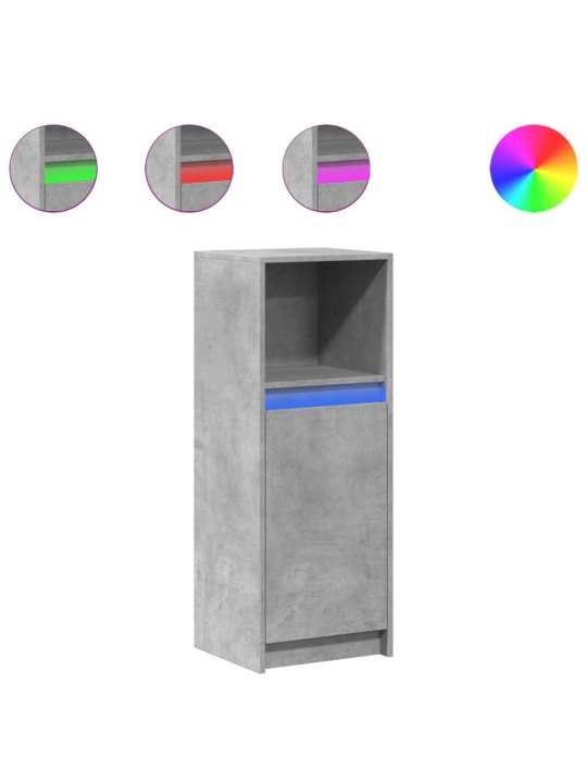 Příborník LED betonově šedý 38 x 34 x 100 cm kompozitní dřevo