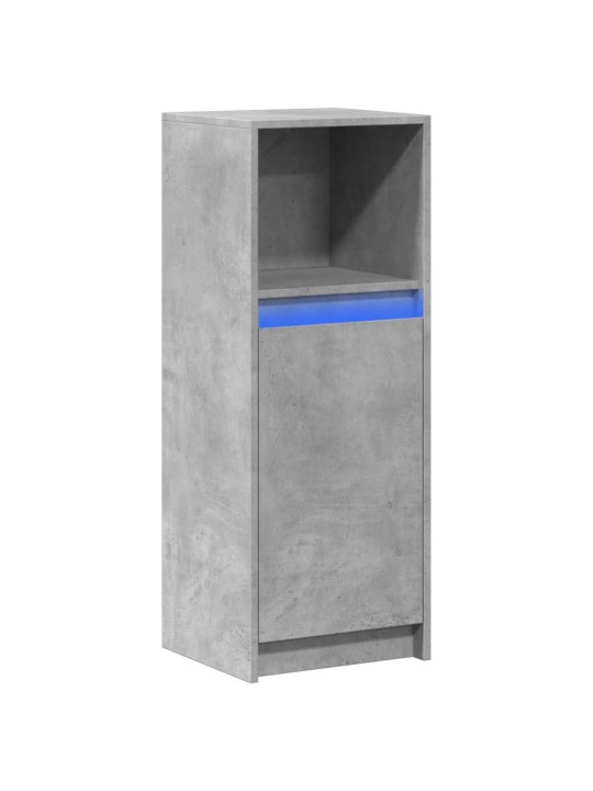 Příborník LED betonově šedý 38 x 34 x 100 cm kompozitní dřevo
