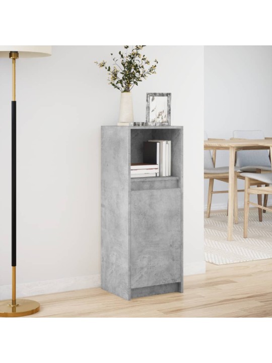 Příborník LED betonově šedý 38 x 34 x 100 cm kompozitní dřevo