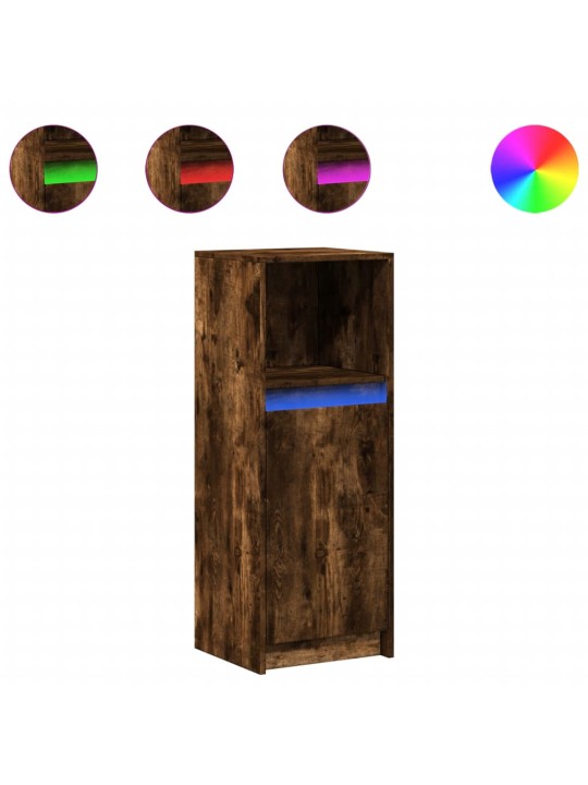Příborník led kouřový dub 38 x 34 x 100 cm kompozitní dřevo