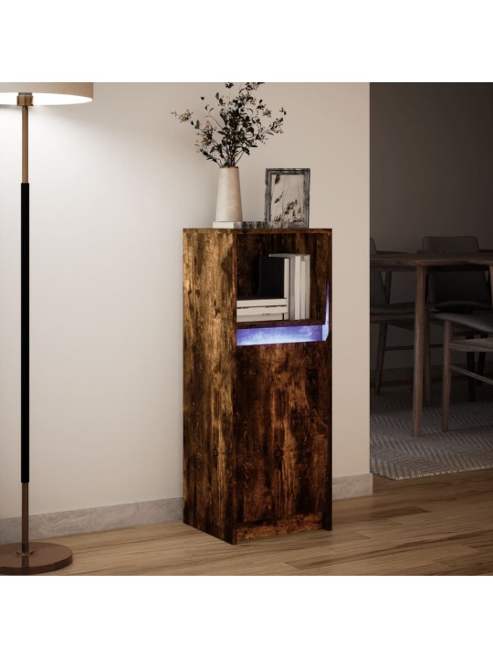 Příborník led kouřový dub 38 x 34 x 100 cm kompozitní dřevo