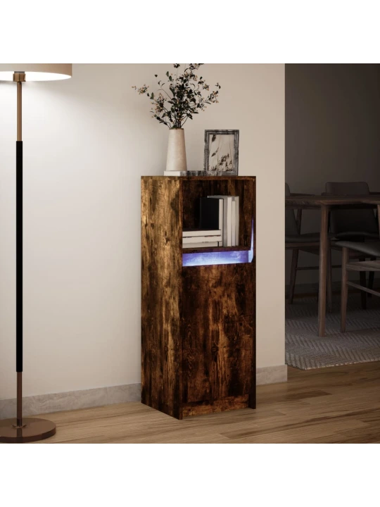 Příborník led kouřový dub 38 x 34 x 100 cm kompozitní dřevo