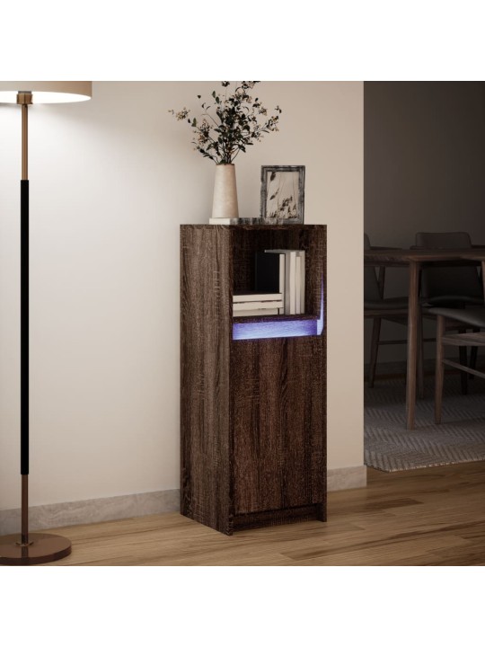 Příborník led hnědý dub 38 x 34 x 100 cm kompozitní dřevo