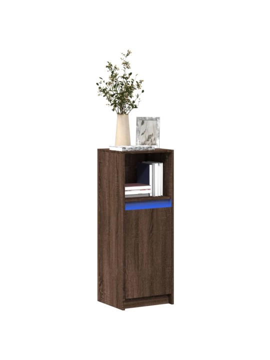 Příborník led hnědý dub 38 x 34 x 100 cm kompozitní dřevo
