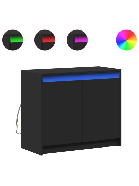 Příborník LED černý 72 x 34 x 61 cm kompozitní dřevo
