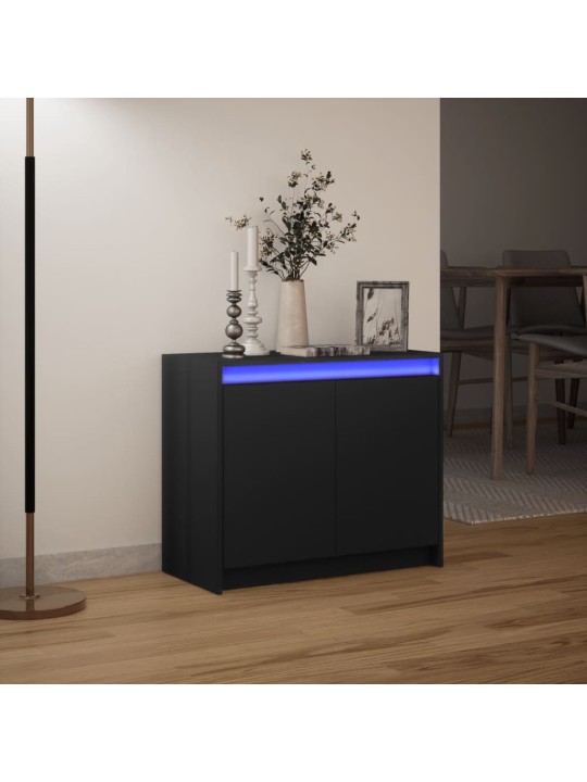 Příborník LED černý 72 x 34 x 61 cm kompozitní dřevo