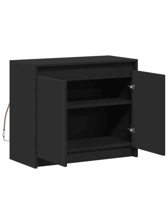 Příborník LED černý 72 x 34 x 61 cm kompozitní dřevo