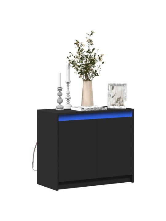 Příborník LED černý 72 x 34 x 61 cm kompozitní dřevo