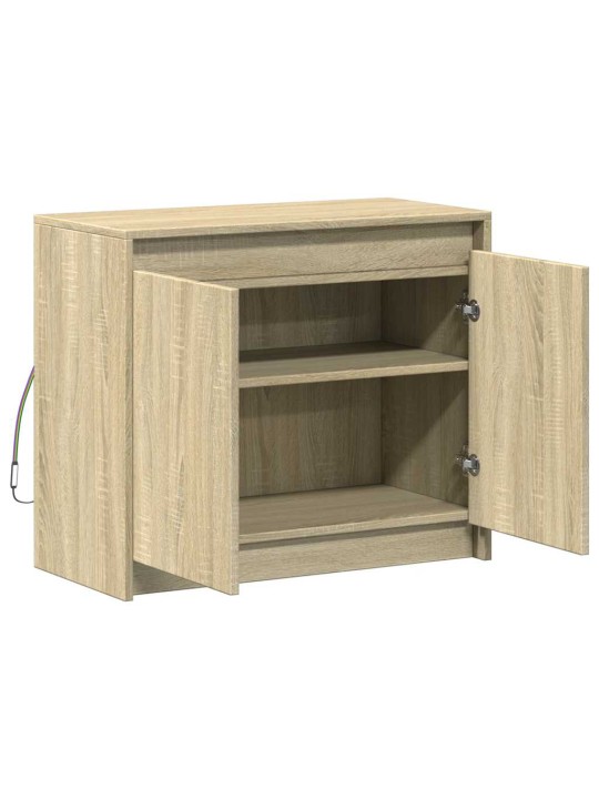 Příborník LED dub sonoma 72 x 34 x 61 cm kompozitní dřevo