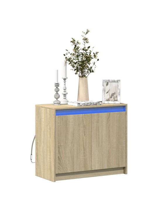 Příborník LED dub sonoma 72 x 34 x 61 cm kompozitní dřevo