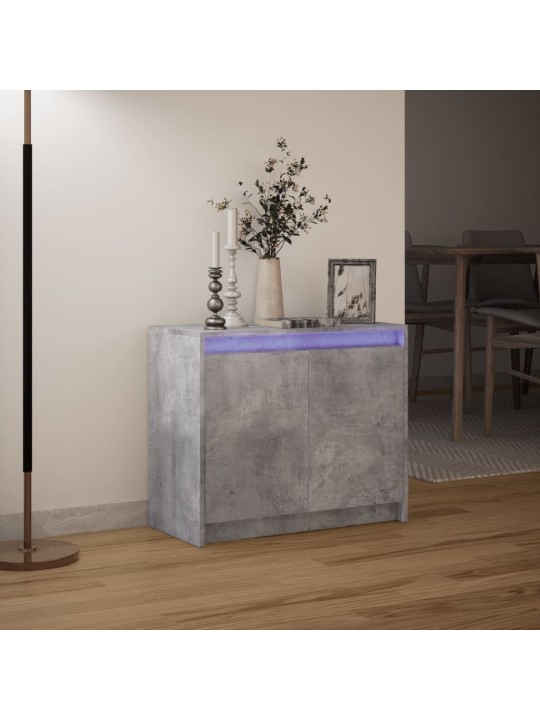 Příborník LED betonově šedý 72 x 34 x 61 cm kompozitní dřevo