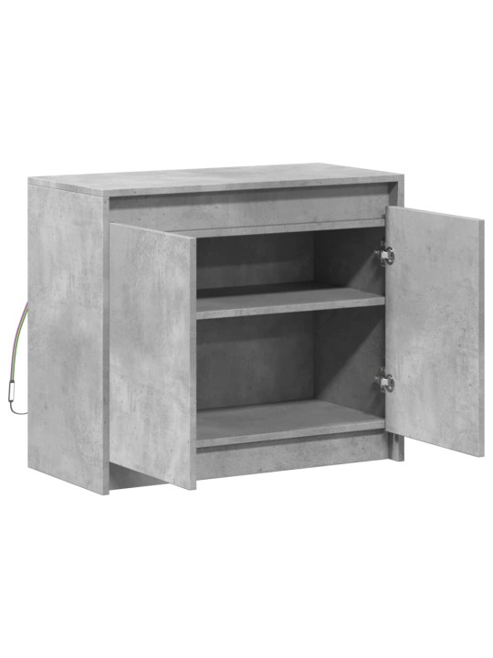 Příborník LED betonově šedý 72 x 34 x 61 cm kompozitní dřevo