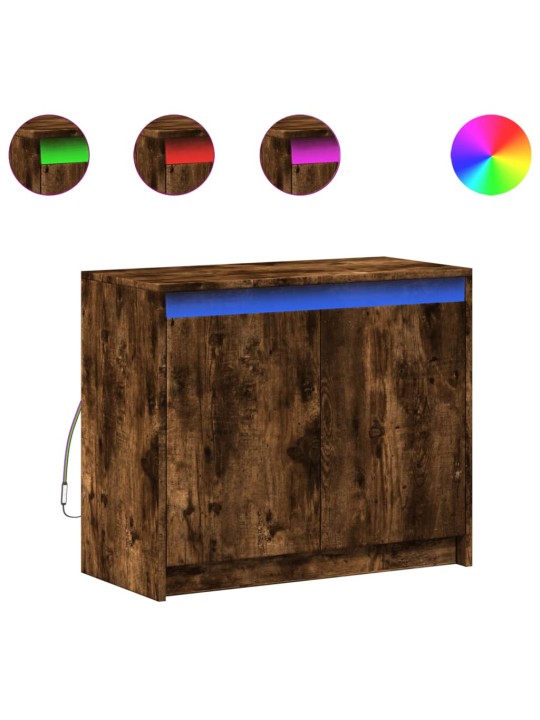 Příborník led kouřový dub 72 x 34 x 61 cm kompozitní dřevo