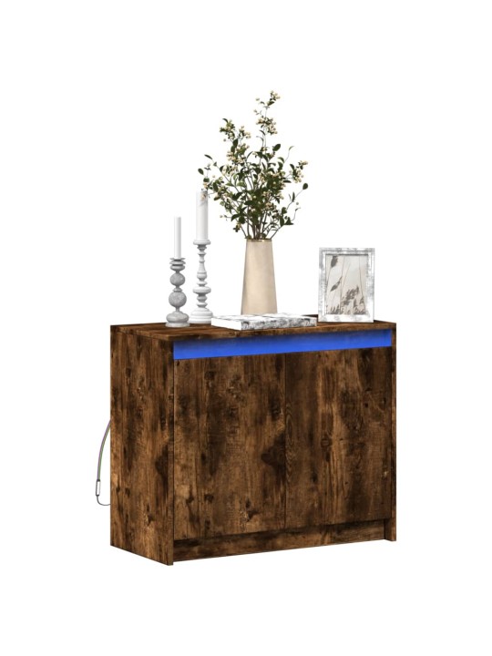Příborník led kouřový dub 72 x 34 x 61 cm kompozitní dřevo