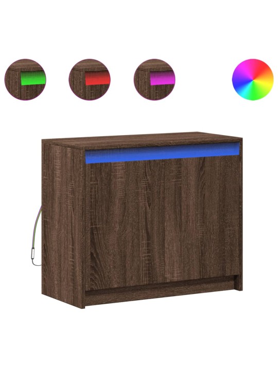 Příborník led hnědý dub 72 x 34 x 61 cm kompozitní dřevo
