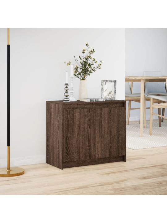 Příborník led hnědý dub 72 x 34 x 61 cm kompozitní dřevo