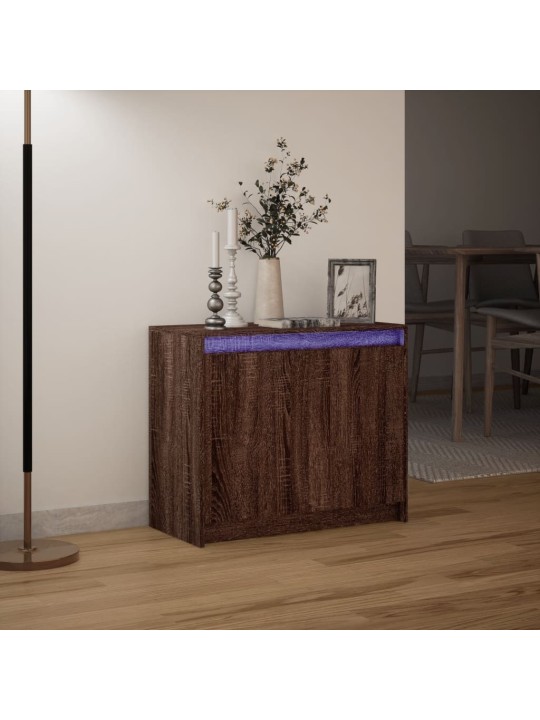 Příborník led hnědý dub 72 x 34 x 61 cm kompozitní dřevo