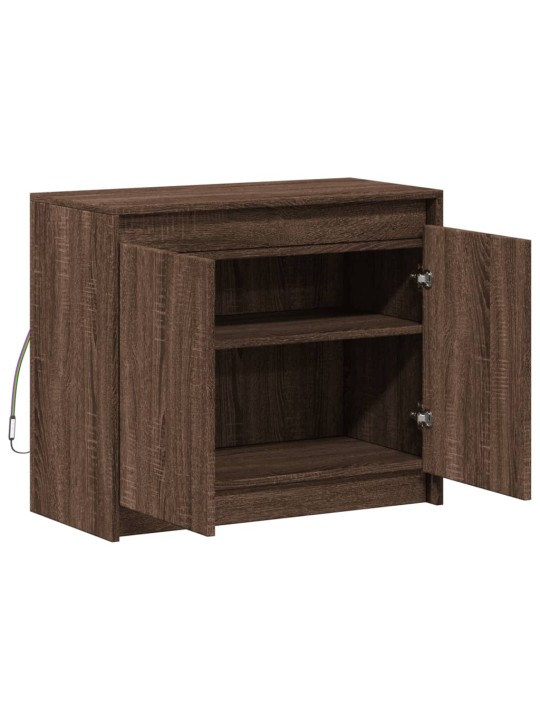 Příborník led hnědý dub 72 x 34 x 61 cm kompozitní dřevo