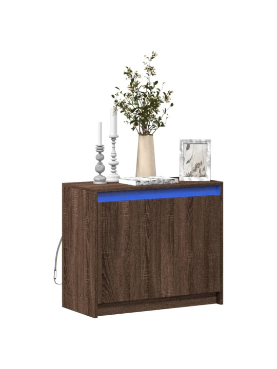 Příborník led hnědý dub 72 x 34 x 61 cm kompozitní dřevo