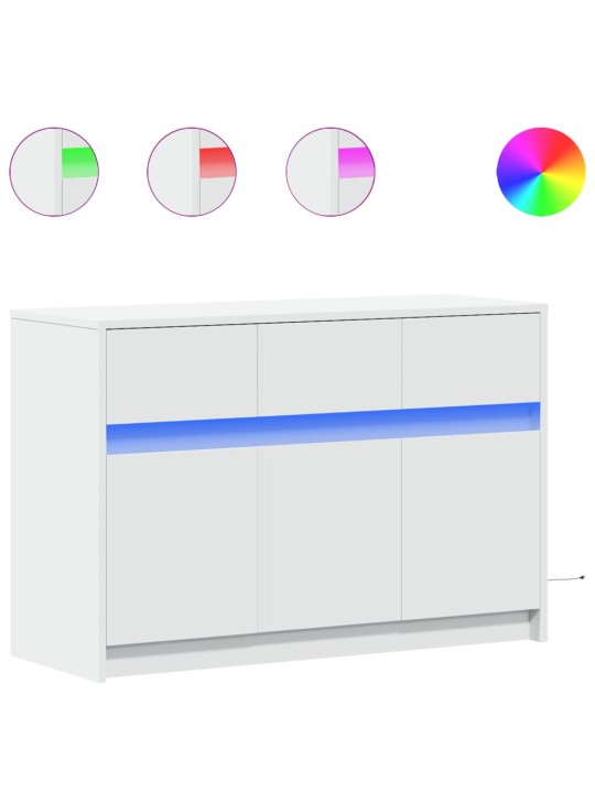 TV skříňka s LED bílá 91 x 34 x 61 cm kompozitní dřevo