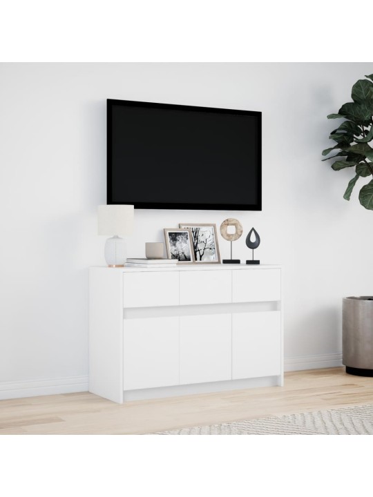 TV skříňka s LED bílá 91 x 34 x 61 cm kompozitní dřevo