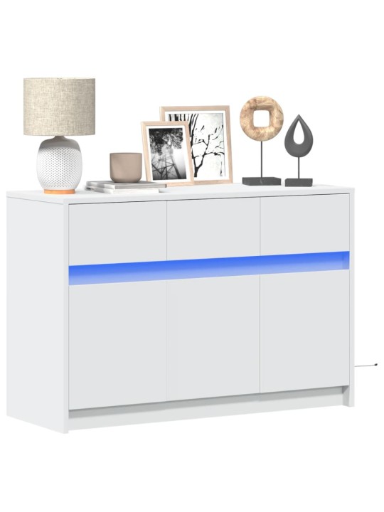 TV skříňka s LED bílá 91 x 34 x 61 cm kompozitní dřevo