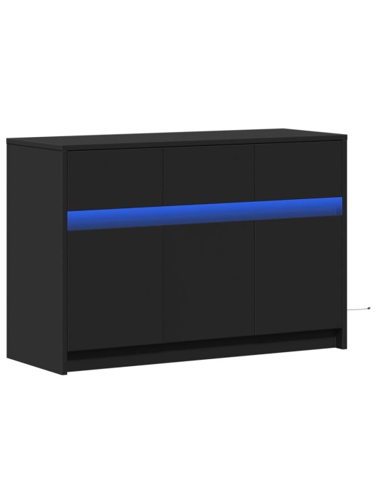 TV skříňka s LED černá 91 x 34 x 61 cm kompozitní dřevo