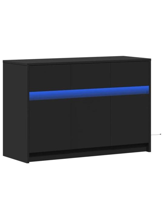 TV skříňka s LED černá 91 x 34 x 61 cm kompozitní dřevo