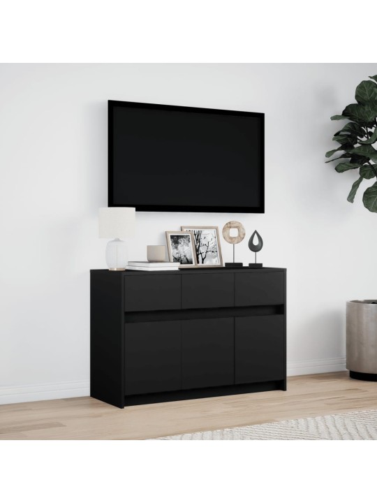 TV skříňka s LED černá 91 x 34 x 61 cm kompozitní dřevo
