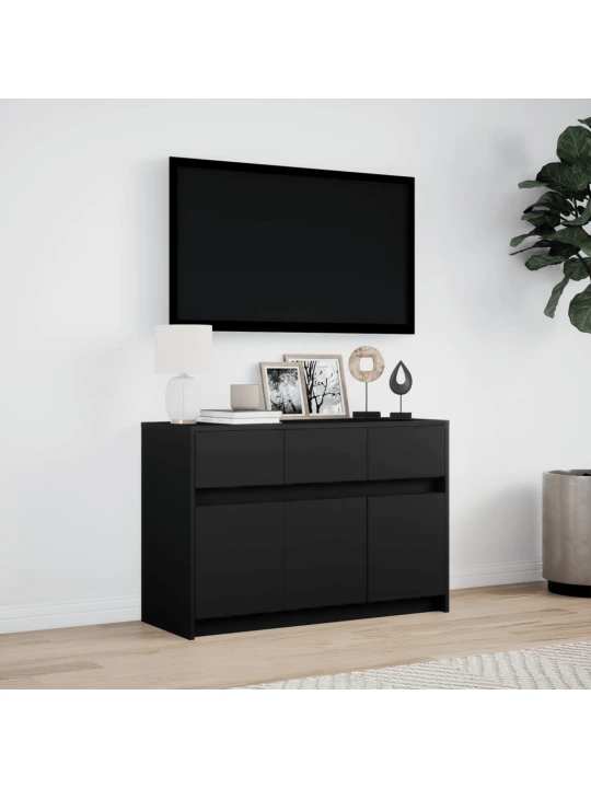 TV skříňka s LED černá 91 x 34 x 61 cm kompozitní dřevo
