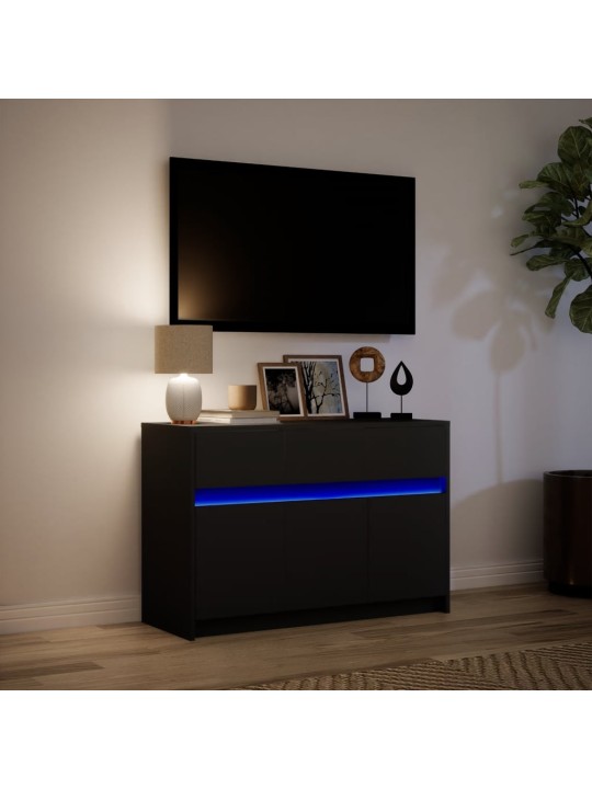 TV skříňka s LED černá 91 x 34 x 61 cm kompozitní dřevo