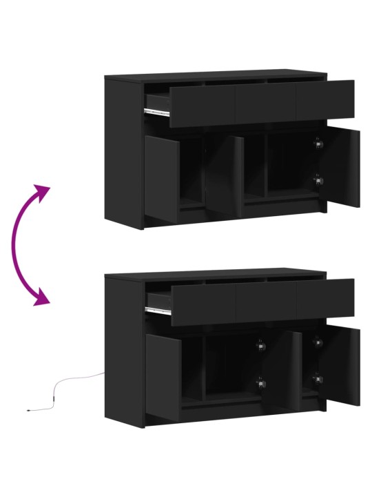 TV skříňka s LED černá 91 x 34 x 61 cm kompozitní dřevo