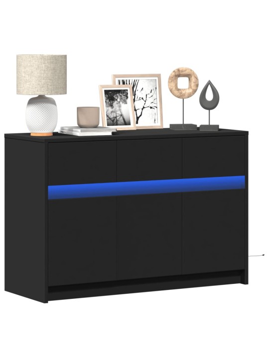 TV skříňka s LED černá 91 x 34 x 61 cm kompozitní dřevo