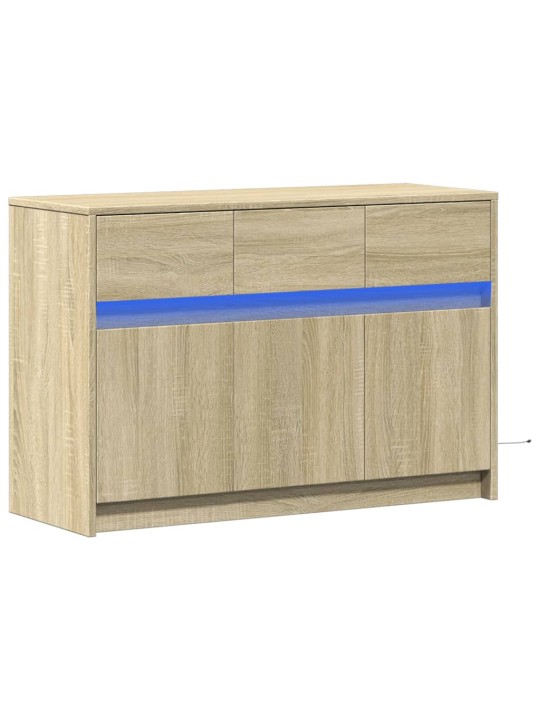 TV skříňka s LED dub sonoma 91 x 34 x 61 cm kompozitní dřevo