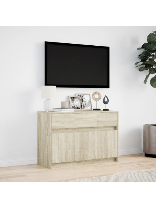 TV skříňka s LED dub sonoma 91 x 34 x 61 cm kompozitní dřevo