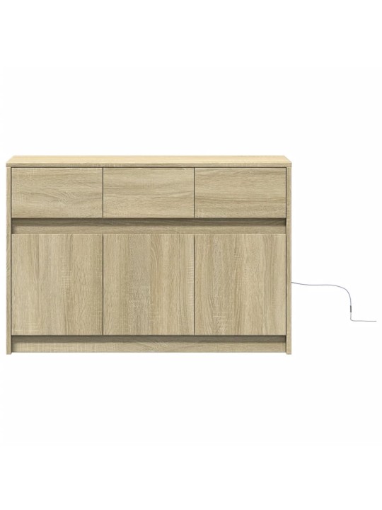 TV skříňka s LED dub sonoma 91 x 34 x 61 cm kompozitní dřevo