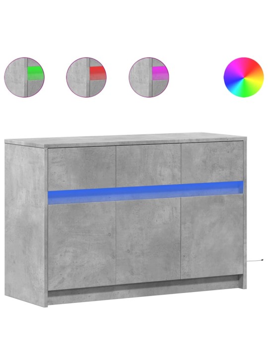 TV skříňka s LED betonově šedá 91 x 34 x 61 cm kompozitní dřevo