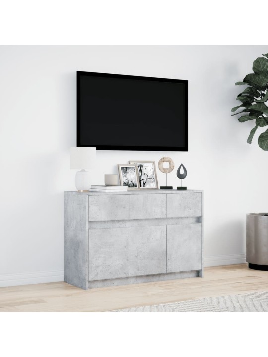 TV skříňka s LED betonově šedá 91 x 34 x 61 cm kompozitní dřevo
