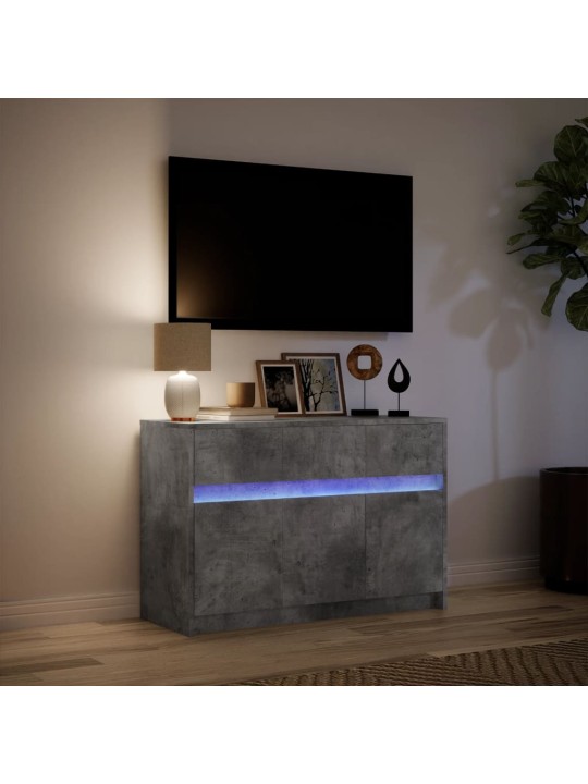 TV skříňka s LED betonově šedá 91 x 34 x 61 cm kompozitní dřevo