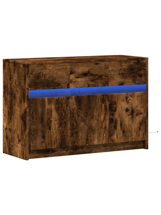 Tv skříňka s led kouřový dub 91 x 34 x 61 cm kompozitní dřevo