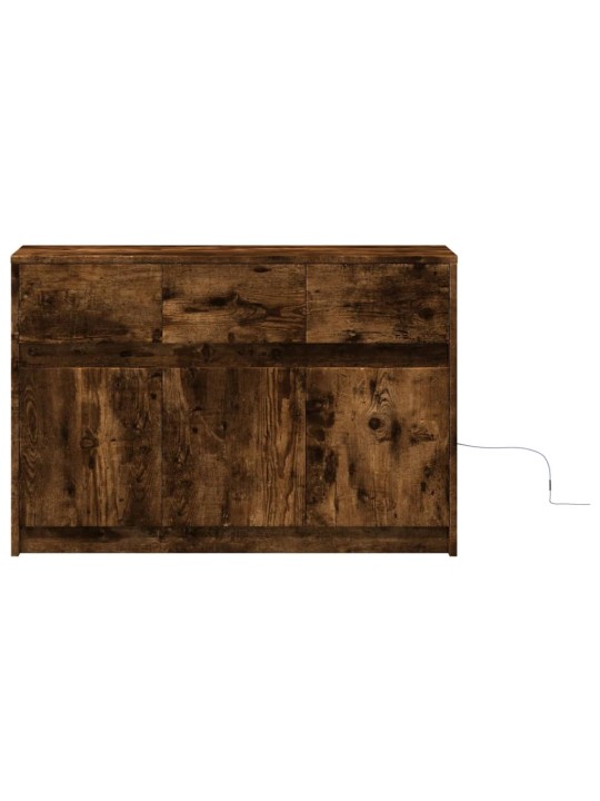 Tv skříňka s led kouřový dub 91 x 34 x 61 cm kompozitní dřevo